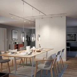 Paulmann URail-skinne, mat krom, længde 100 cm, aluminium