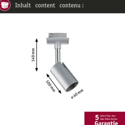 Paulmann URail-skinnespot Pure I, krom mat, GU10, metal