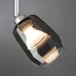 Paulmann Vento lampeskærm, røggrå, Ø 8 cm, glas