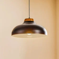 Pendellampe Gus med metalskærm, sort