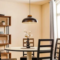 Pendellampe Gus med metalskærm, sort