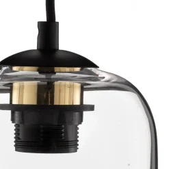 Pendellampe Kaja med lang, klar glasskærm