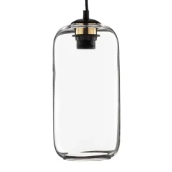 Pendellampe Kaja med lang, klar glasskærm