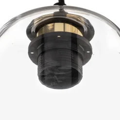 Pendellampe Kaja med lang, klar glasskærm