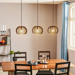 Pendellampe Larus i sort stål, 3 lyskilder