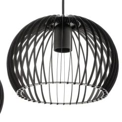 Pendellampe Larus i sort stål, 3 lyskilder