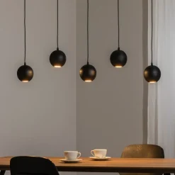Pendellampe Midnight helt i sort 5 lyskilder