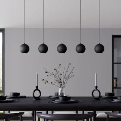 Pendellampe Midnight helt i sort 5 lyskilder