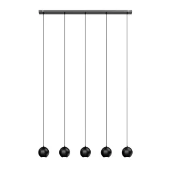 Pendellampe Midnight helt i sort 5 lyskilder