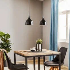 Pendellampe Nanu i metal, sort, 2 lyskilder