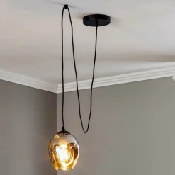 Pendellampe Starla decentral 1 lyskilde Glas grafit