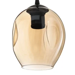 Pendellampe Starla lige 3 lyskilder grafit/amber/klar