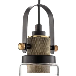 Pendellampe Teo med glasskærm, patineret