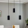 Pendellampe ZW Tube 170, 3 lyskilder, sort