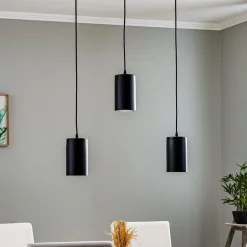 Pendellampe ZW Tube 170, 3 lyskilder, sort