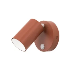 Penn vægspot, koralrød, Ø 10,5 cm, stål/aluminium