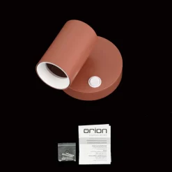 Penn vægspot, koralrød, Ø 10,5 cm, stål/aluminium