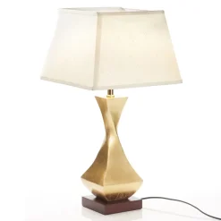 Påfaldende bordlampe Deco med forgyldt fod