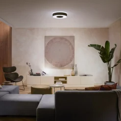 Philips Hue Infuse LED-loftslampe, 38,1 cm, sort, dæmpbar.