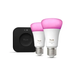 Philips Hue LED-pærer 2x E27 8,1 W CCT RGB Bridge Pro