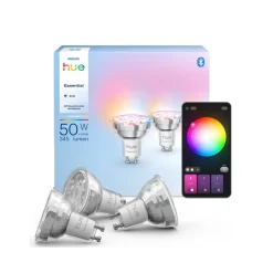 Philips Hue Smart LED-pære GU10, 5 W RGB CCT, 3-pak