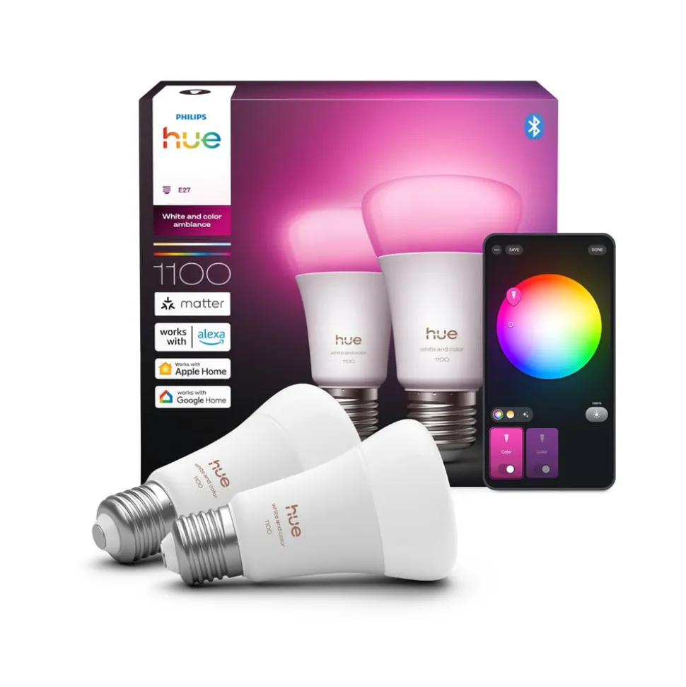 Philips Hue WACA Smart E27 LED 8,1 W 1100 lm CCT RGB 2-pak
