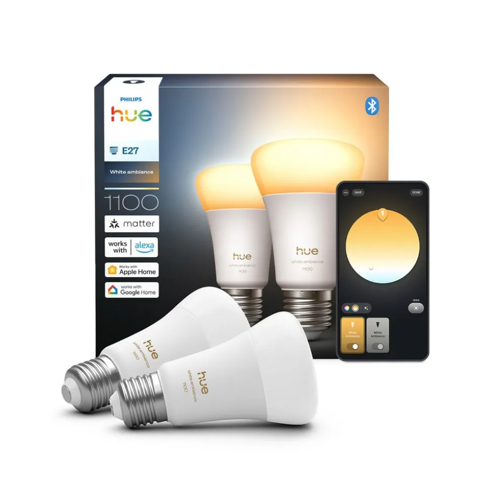 Philips Hue White Ambiance Smart E27 LED 8,1 W 1100 lm CCT 2 stk