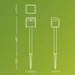 Philips LED-lampe med jordspyd Ezra UE, plast, IP44