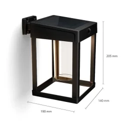 Philips solcelle-sensorlampe Camill sort/klar 14 x 14 cm