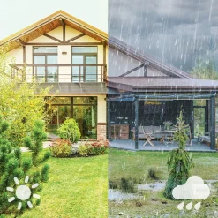 Philips solcelle-væglampe Camill, sort/hvid, Ø 14 cm