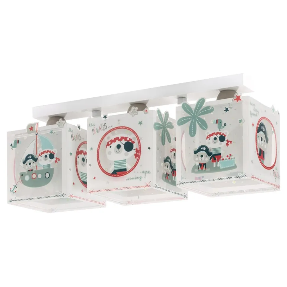 Pirates-loftslampe med tre lys til børneværelset