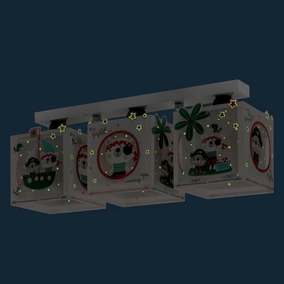 Pirates-loftslampe med tre lys til børneværelset