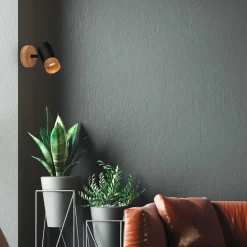 Plek vægspot GU10 sort/træ, 1 lyskilde