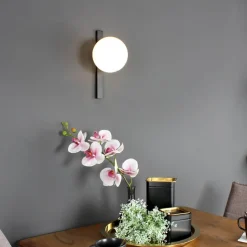 Pluto væglampe, 1 lyskilde, sort/hvid, afbryder