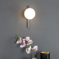 Pluto væglampe, 1 lyskilde, sort/hvid, afbryder