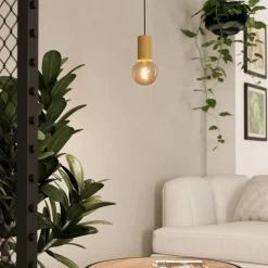 Pozueta 1 hængelampe, 1 lyskilde, sort/brun