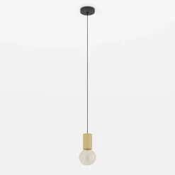 Pozueta 1 hængelampe, 1 lyskilde, sort/brun