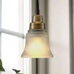 PR Home Emmi hængelampe, antik messingfarve, Ø 12 cm