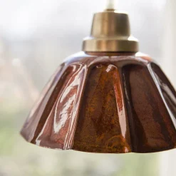 PR Home Hængelampe Ester, terracotta, Ø 17 cm, jernstik