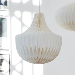 PR Home hængelampe Vicky, hvid, papir, Ø 40 cm, 3 x E14