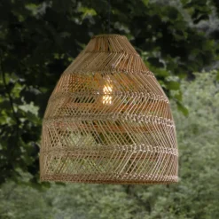 PR Home Maja hængelampe, naturlig rattan, Ø 53 cm, IP44