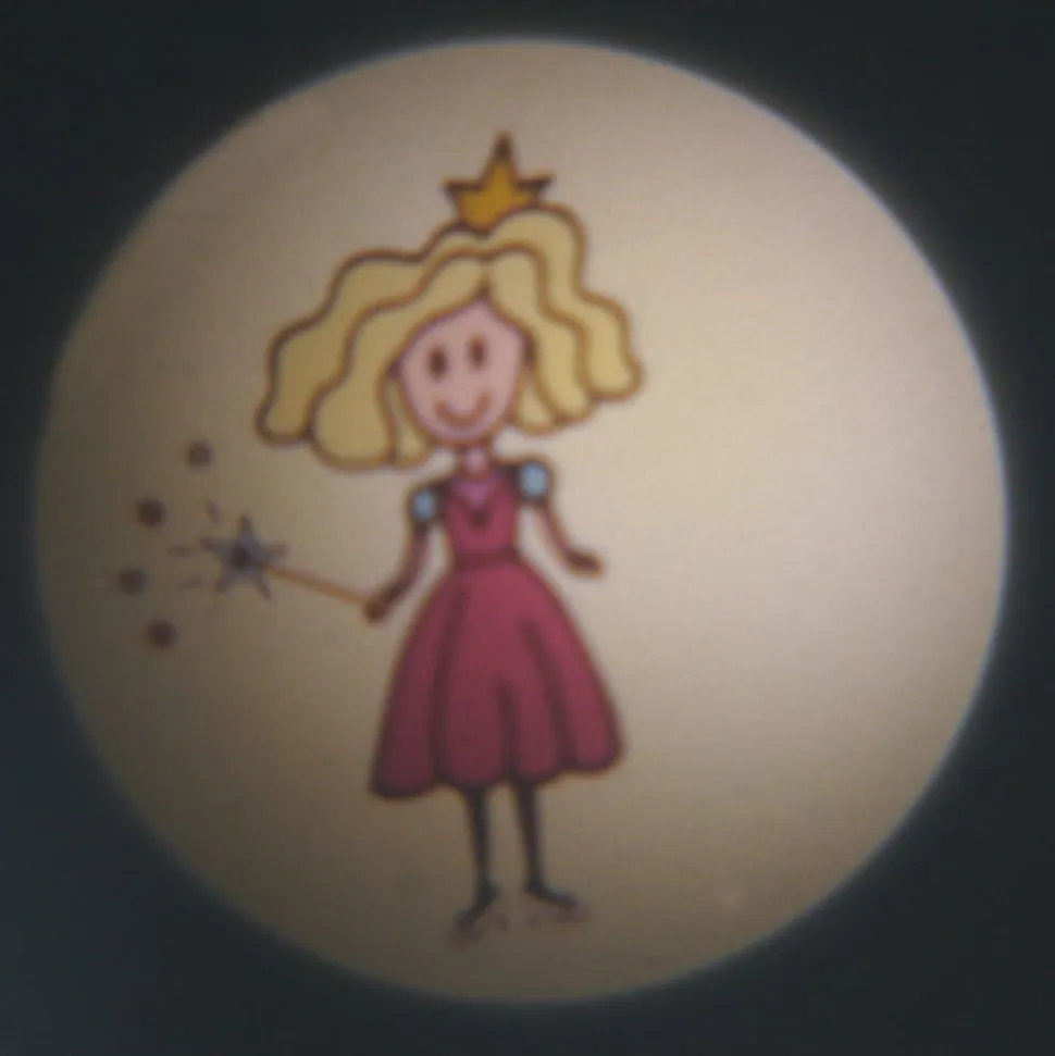 Prinsesse lommeprojektor, 6-delt, batteridrift