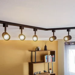 Prios 1 lyskilde skinnesystem Jorell, sort, 5 lyskilder, GU10