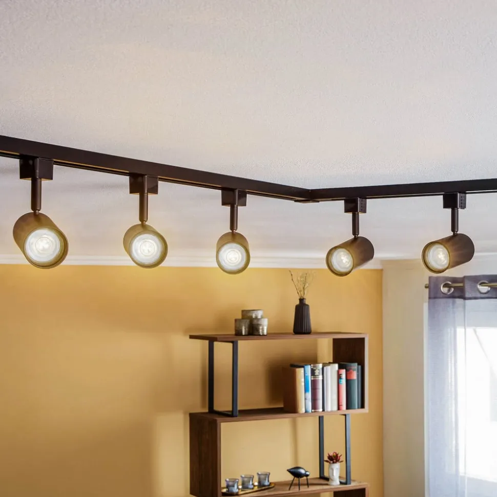 Prios 1 lyskilde skinnesystem Jorell, sort, 5 lyskilder, GU10