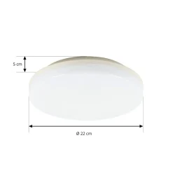 Prios Artin LED-loftlampe, sensor, rund, 22 cm