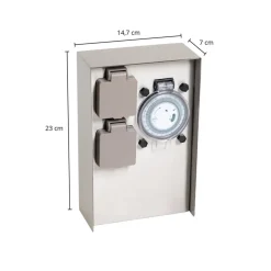 Prios Foranda strømsøjle 2-timers timer i stål 23 cm