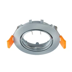 Prios forsænket loftlampe Fibur, børstet sølv, Ø 8,2 cm