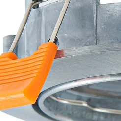 Prios forsænket loftlampe Fibur, børstet sølv, Ø 8,2 cm