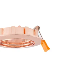 Prios forsænket loftlampe Fibur, kobber, aluminium, Ø 8,2 cm