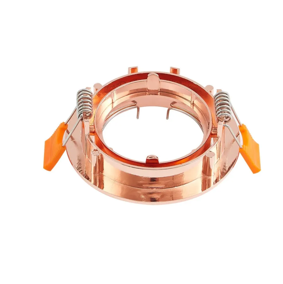 Prios forsænket loftlampe Fibur, kobber, aluminium, Ø 8,2 cm